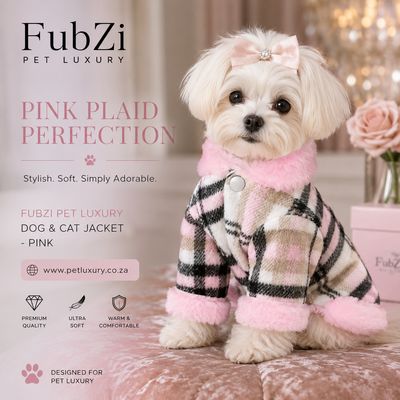 FubZi Pet Luxury Dog & Cat Jacket - Pink