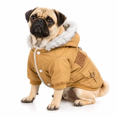 Pet Luxury FuzzyFur Winter Pet Jacket - Sepia Tan Color
