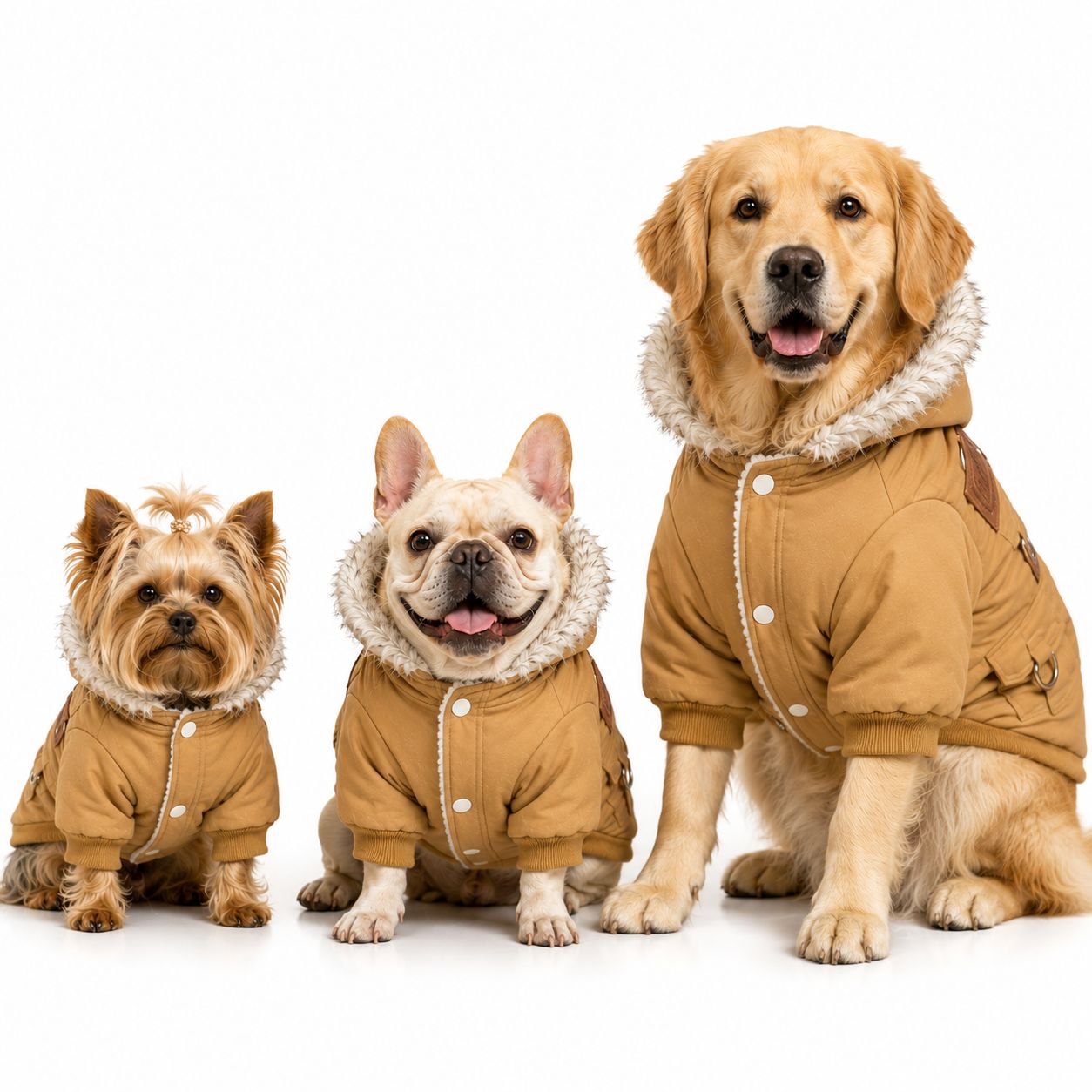Pet Luxury FuzzyFur Winter Pet Jacket - Sepia Tan Color Pet Luxury FuzzyFur Winter Pet Jacket - Sepia Tan Color