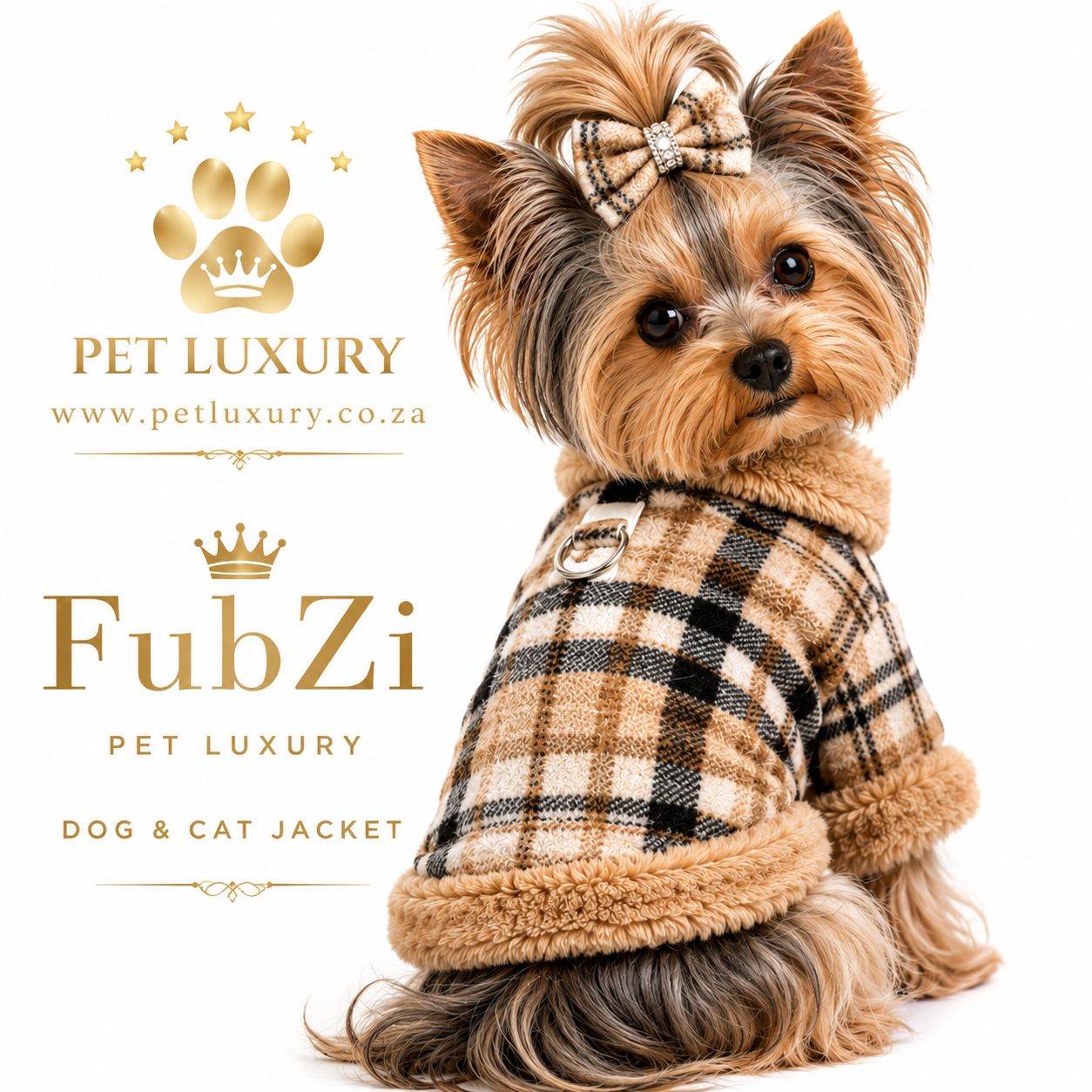FubZi Pet Luxury Dog & Cat Jacket - Brown FubZi Pet Luxury Dog & Cat Jacket - Brown