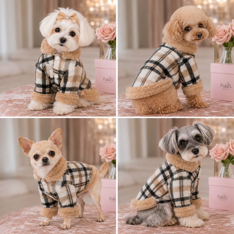 FubZi Pet Luxury Dog & Cat Jacket - Brown