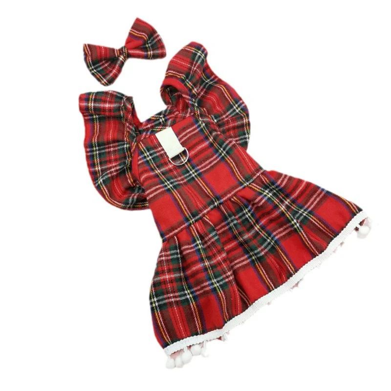 Pet Luxury's Royal Scottish Dog Or Cat Dress With Bow