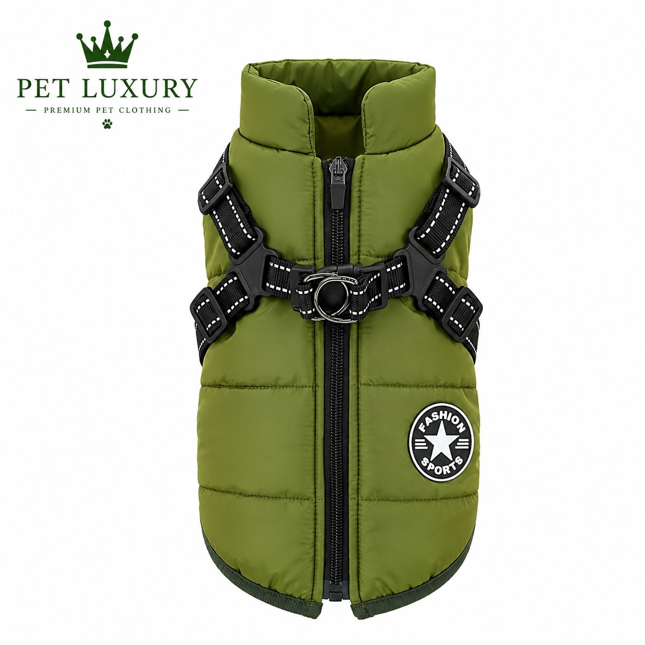 Pet Luxury: North Paw Leash Grib 4 in 1 Jacket – Green Pet Luxury: North Paw Leash Grib 4 in 1 Jacket – Green