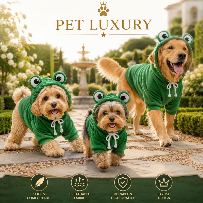 FROGGY Range Pet Luxury Jersey Hoodie - Green