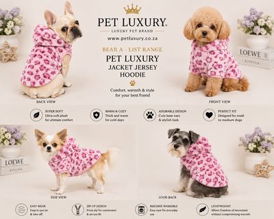 Bear A - List Range Pet Luxury Jacket Jersey Hoodie - Pink
