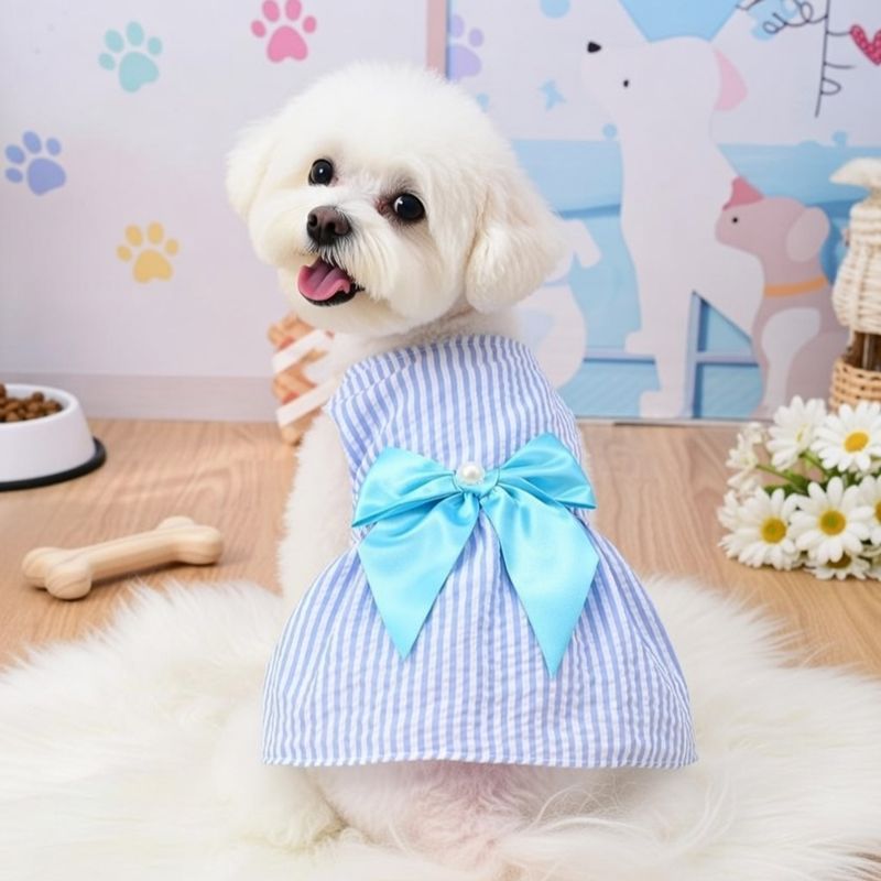 FURRY PAWS Pet Dress-Blue