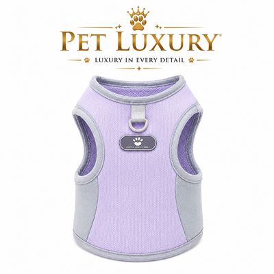 Pet Luxury Pet Clothing Purple And Gray With Leash Grip – Breathable Harness Vest for Cats & Small Dogs Pet Luxury Pet Clothing Purple And Gray With Leash Grip – Breathable Harness Vest for Cats & Small Dogs