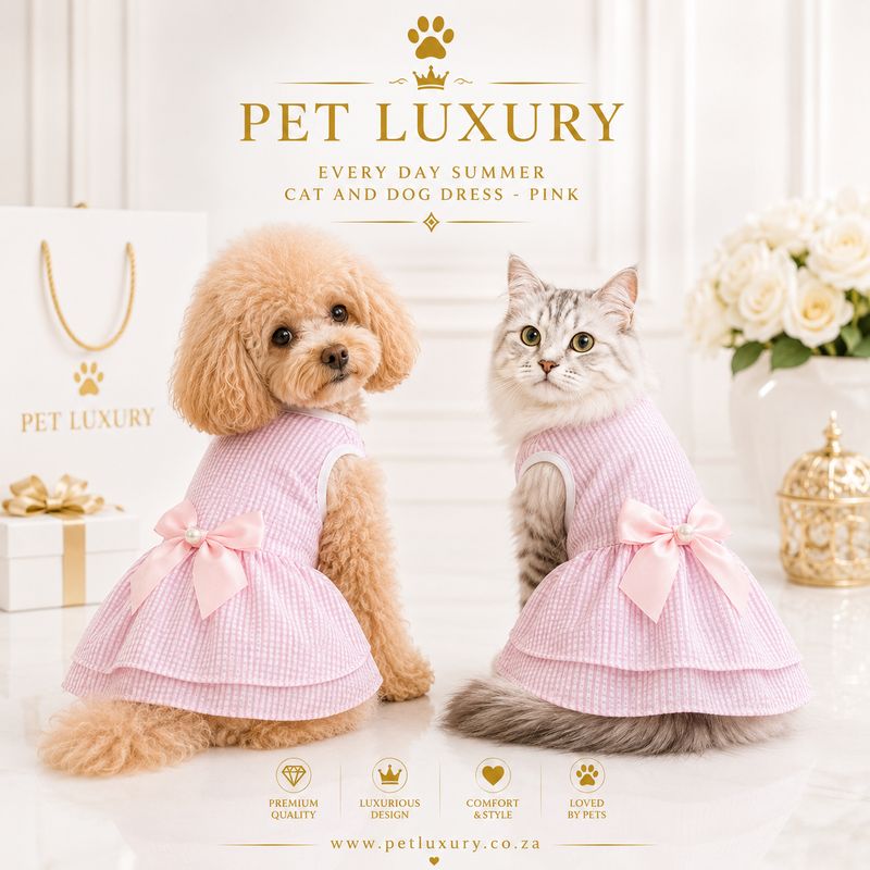 EVERY DAY SUMMER Pet Luxury Cat And Dog Dress - Pink