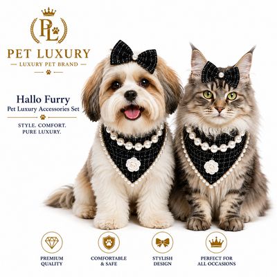 Luxury Pet Accessories Set - Glamorous Black Luxury Pet Accessories Set - Glamorous Black