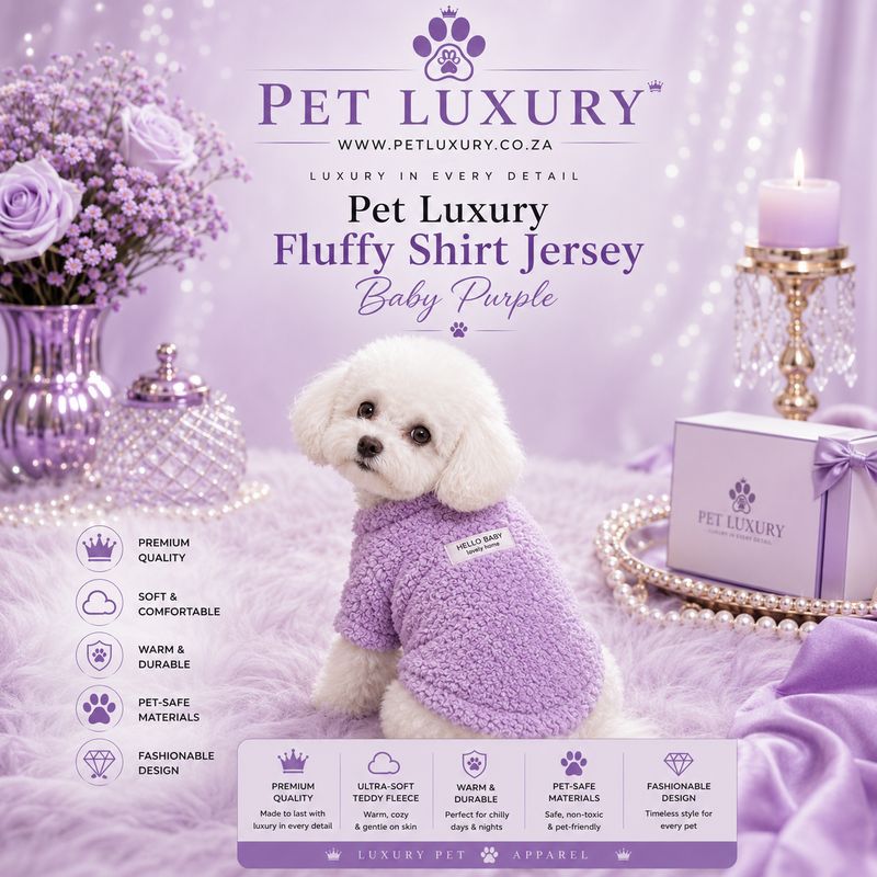 Pet Luxury Fluffy Shirt Jersey – Baby Purple