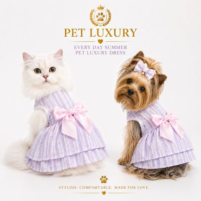 Every Day Summer Pet Luxury Dog And Cat Dress - Purple