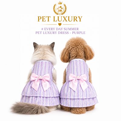 Every Day Summer Pet Luxury Dog And Cat Dress - Purple