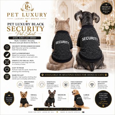 Pet Luxury Black Security Pet Shirt - Dog And Cat Shirt
