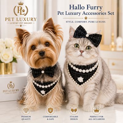 Hallo Furry Pet Luxury Dog And Cat Accessories Set