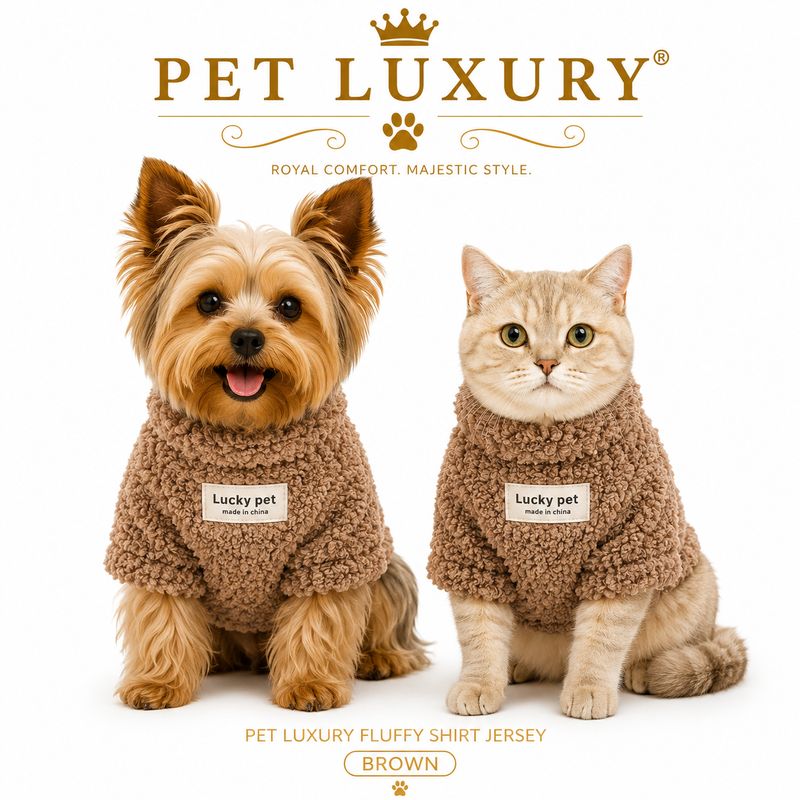 Pet Luxury Fluffy Shirt Jersey – Brown