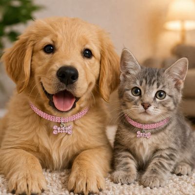 Elegant Pet Bone Pink Necklace