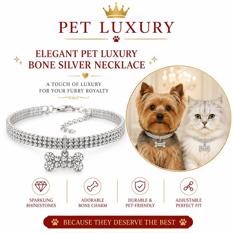 Elegant Pet Luxury Bone Silver Necklace Elegant Pet Luxury Bone Silver Necklace