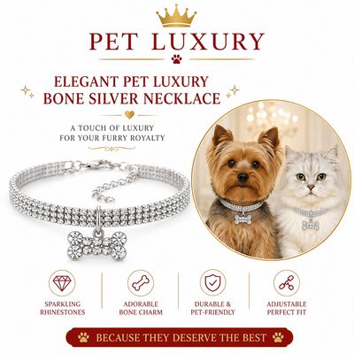 Elegant Pet Luxury Bone Silver Necklace