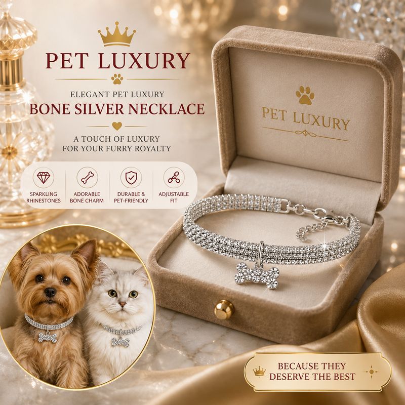 Elegant Pet Luxury Bone Silver Necklace
