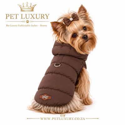 Pet Luxury Fashionable Jacket – Chocolate Brown