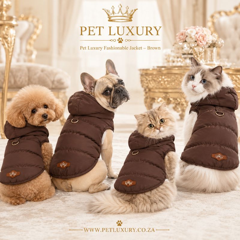 Pet Luxury Fashionable Jacket – Chocolate Brown
