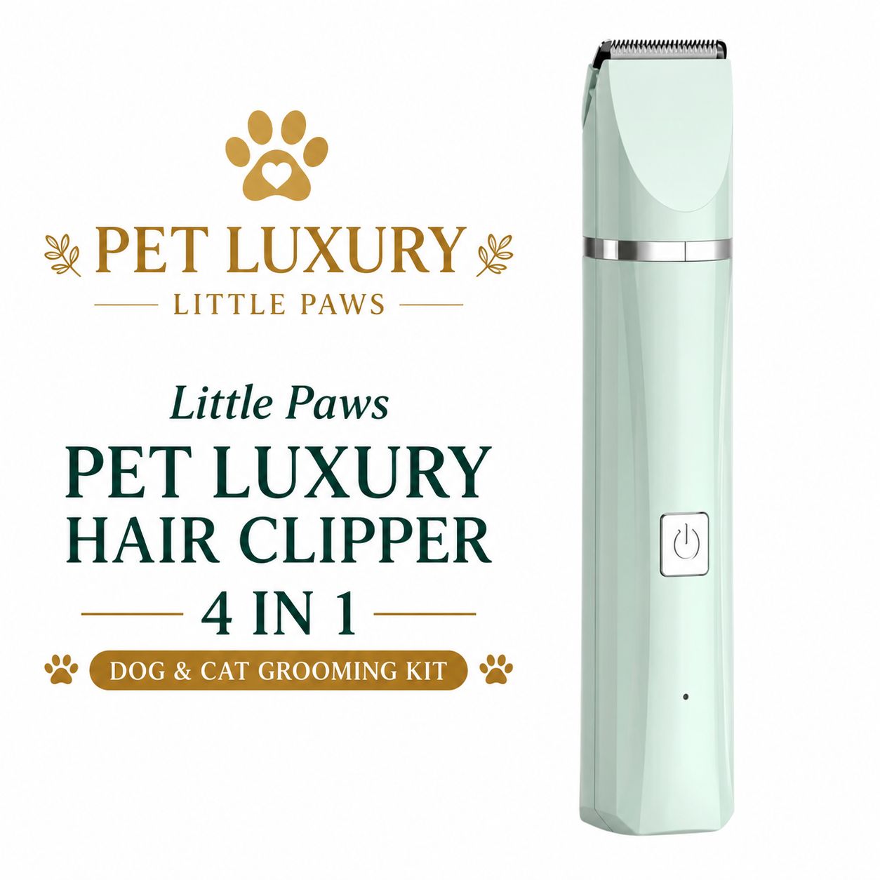 Little Paws Pet Luxury Hair Clipper 4 in 1— Dog & Cat Grooming Kit
