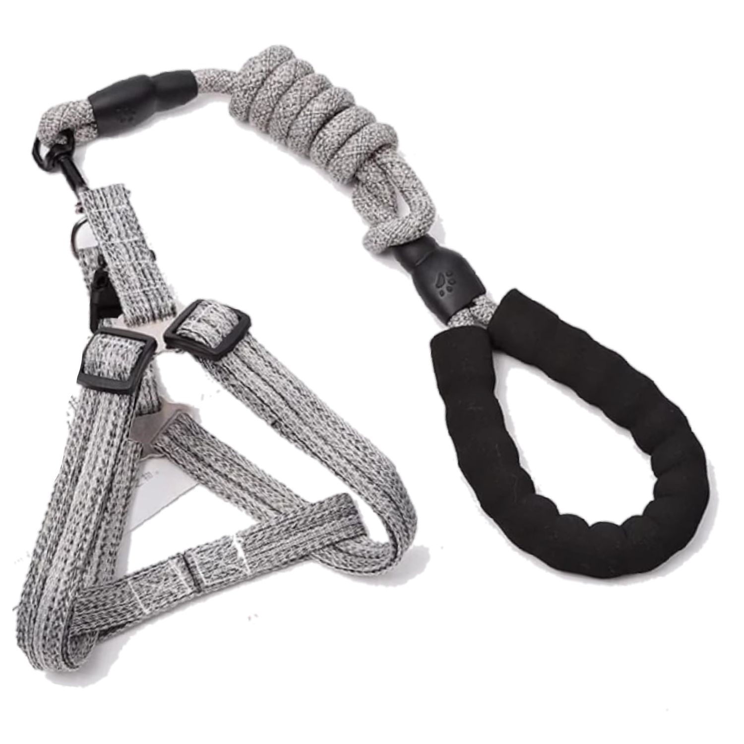 Zilver Paws Dog Leach And Harness-Grey