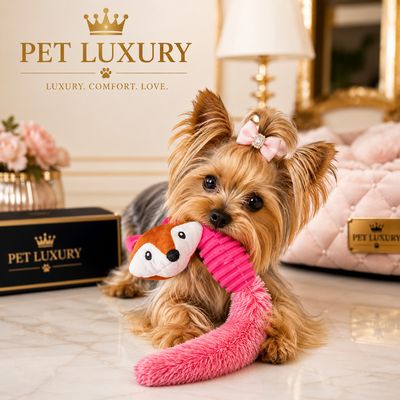 Foxy Plush Squeaky Pet Feeding Toy