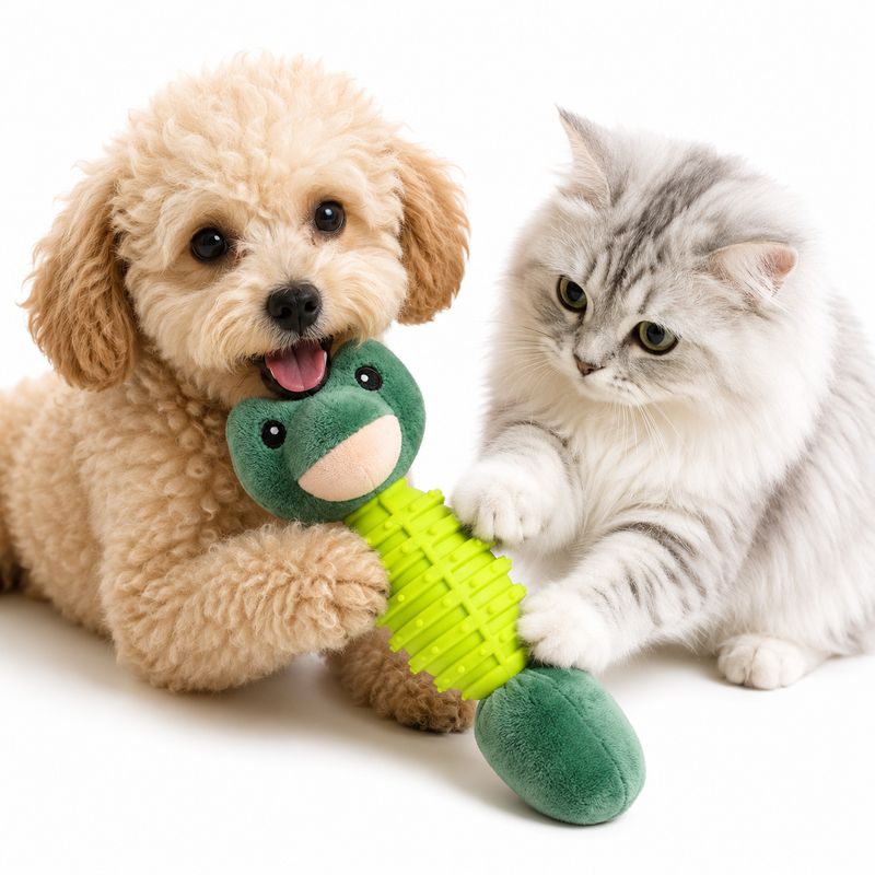 Froggy Plush Squeaky Pet Feeding Toy