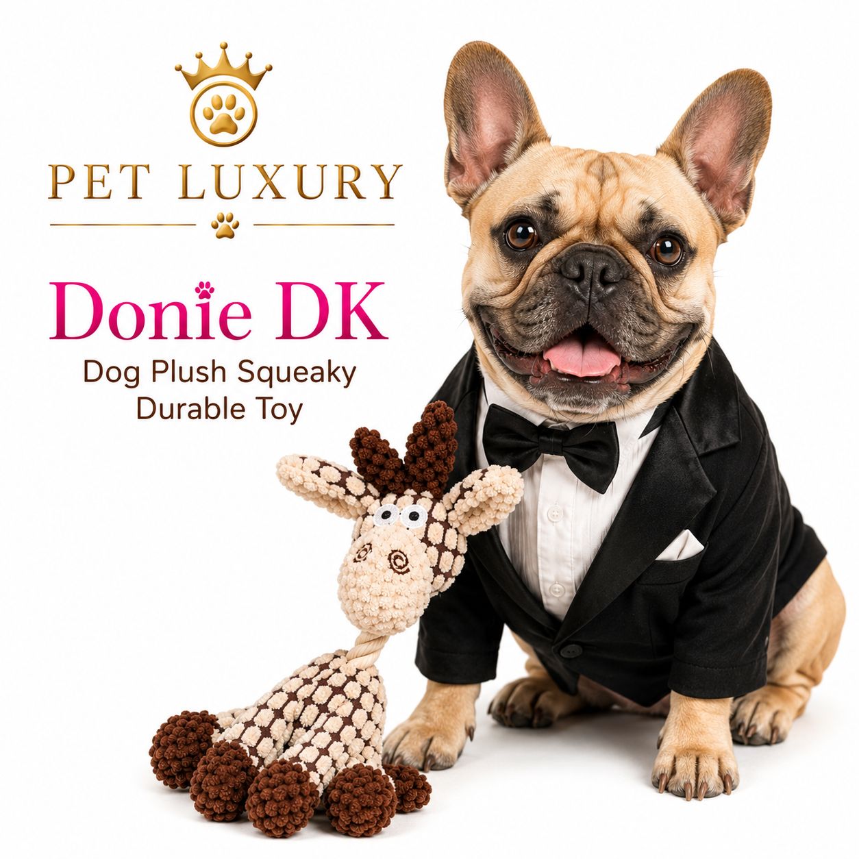 Donie DK Dog Plush Squeaky Durable Toy Donie DK Dog Plush Squeaky Durable Toy
