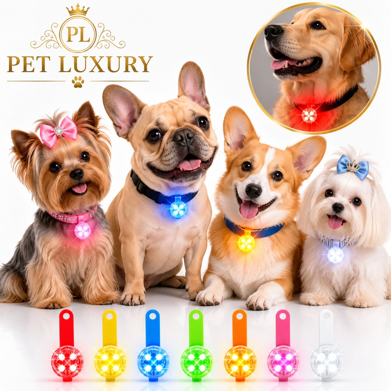 Glow Paw Dog Leach Neck Collar