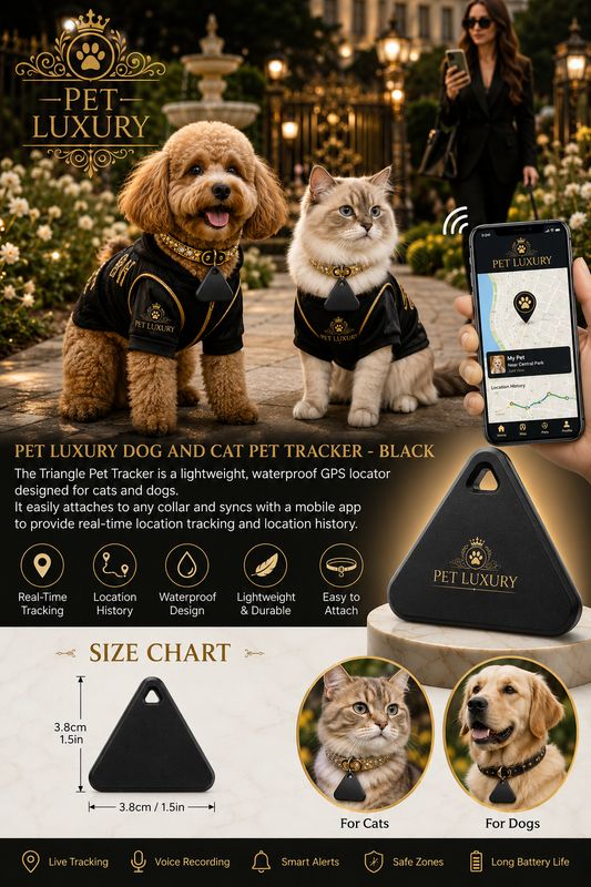 Pet Luxury Dog And Cat Pet Tracker - Black