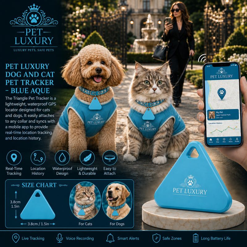 Pet Luxury Triangle Dog And Cat Tracker – Blue Edition