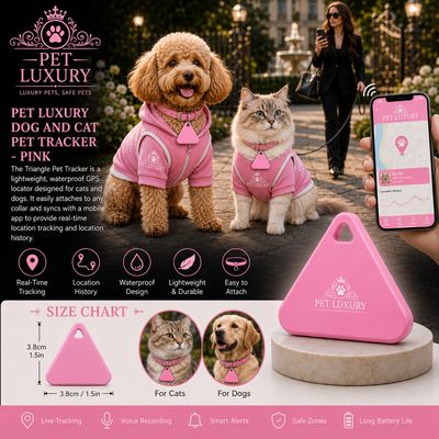 Pet Luxury Triangle Dog And Cat Tracker – Pink Edition