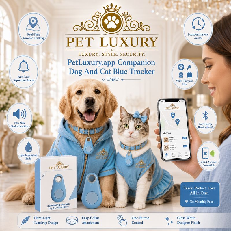 PetLuxury.app Companion Dog And Cat Blue Tracker