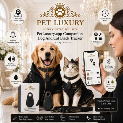 PetLuxury.app Companion Dog And Cat Tracker – Black Edition