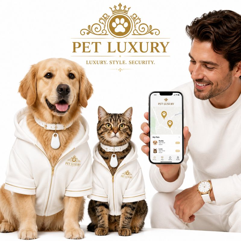 PetLuxury.app Companion Tracker – App Dog Cat White Edition