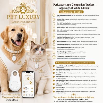 PetLuxury.app Companion Tracker – App Dog Cat White Edition
