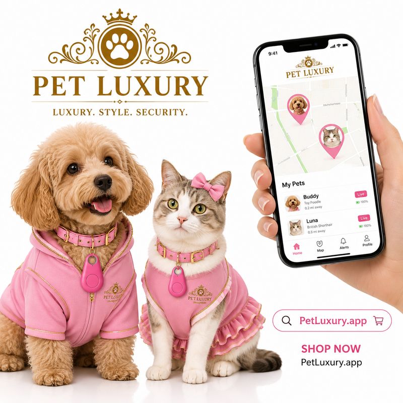 PetLuxury.app Companion Cat And Dog Tracker – Pink Edition