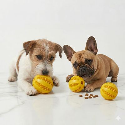 Coco Paw Dog Feeder Ball- Yellow