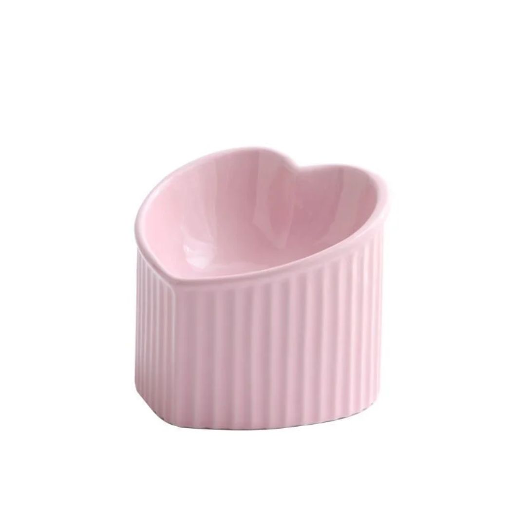 Pet Luxury Heart Shaped Pink Pet Bowl