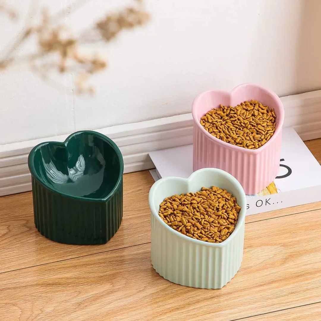 Pet Luxury Heart Shaped Green Pet Bowl Pet Luxury Heart Shaped Green Pet Bowl