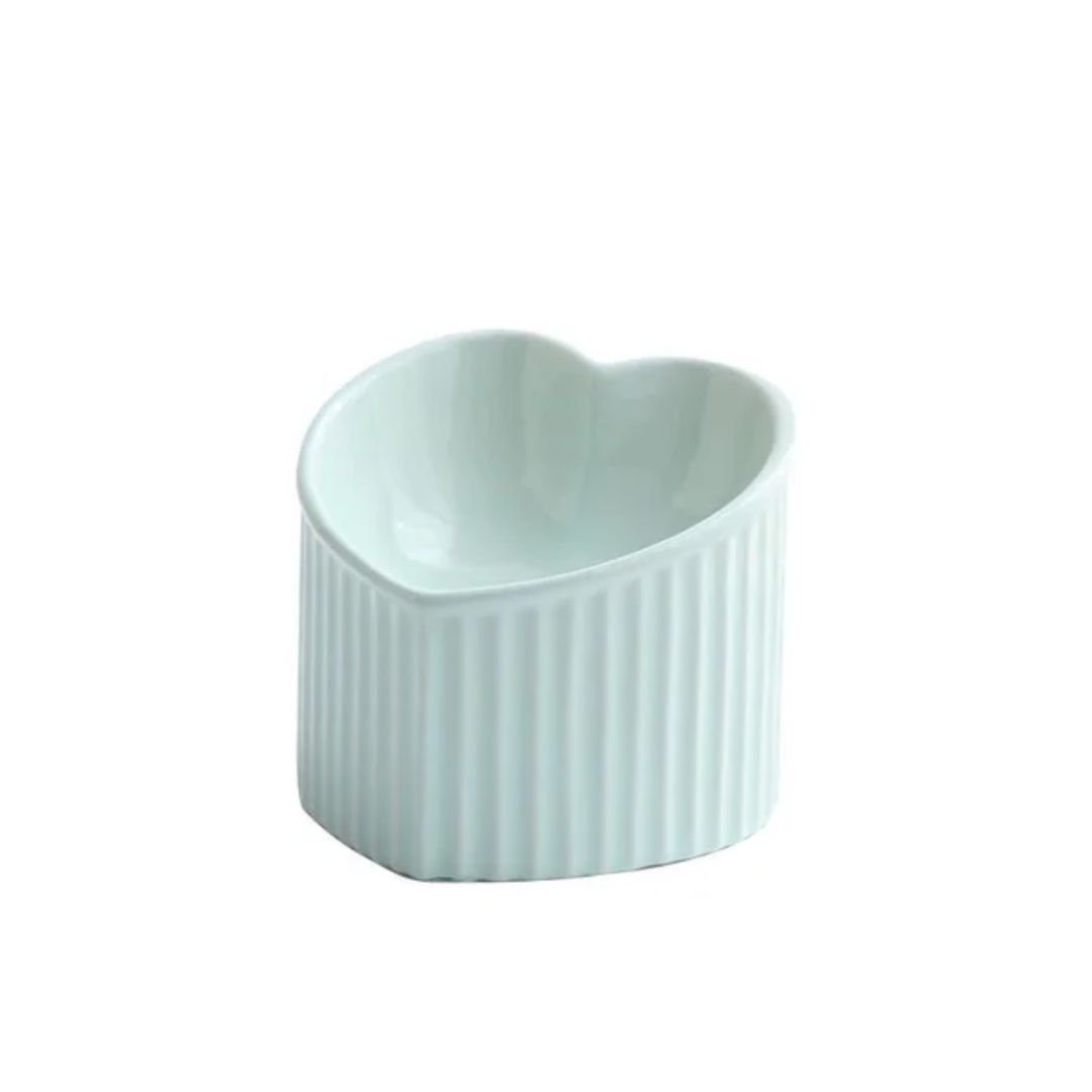 Pet Luxury Heart Shaped White Pet Bowl