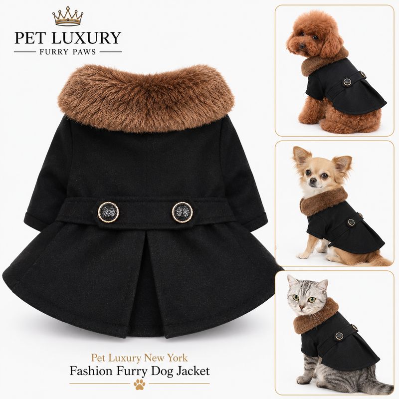 Pet Luxury New York Fashion Furry Dog Jacket