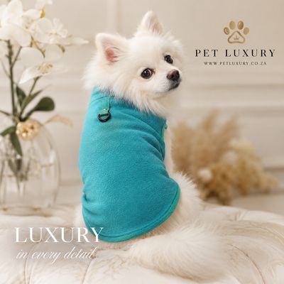 Pet Luxury Dog Paws Walk-Ready Fleece Shirt Jersey – Arctic Turquoise