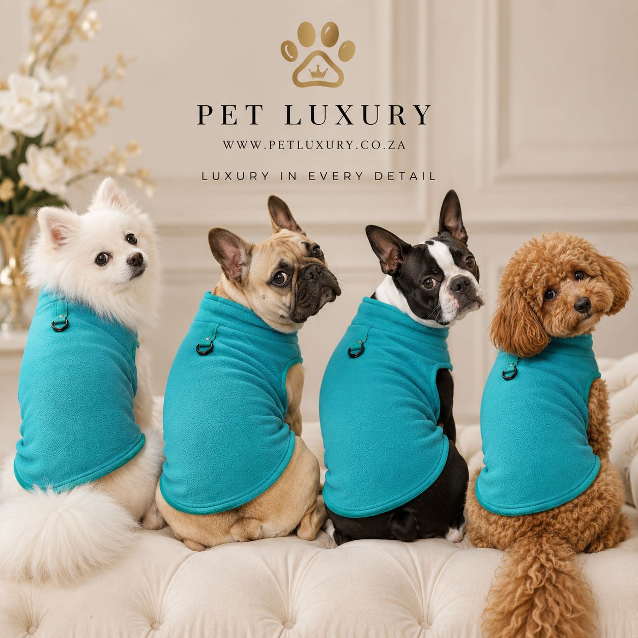 Pet Luxury Dog Paws Walk-Ready Fleece Shirt Jersey – Arctic Turquoise Pet Luxury Dog Paws Walk-Ready Fleece Shirt Jersey – Arctic Turquoise