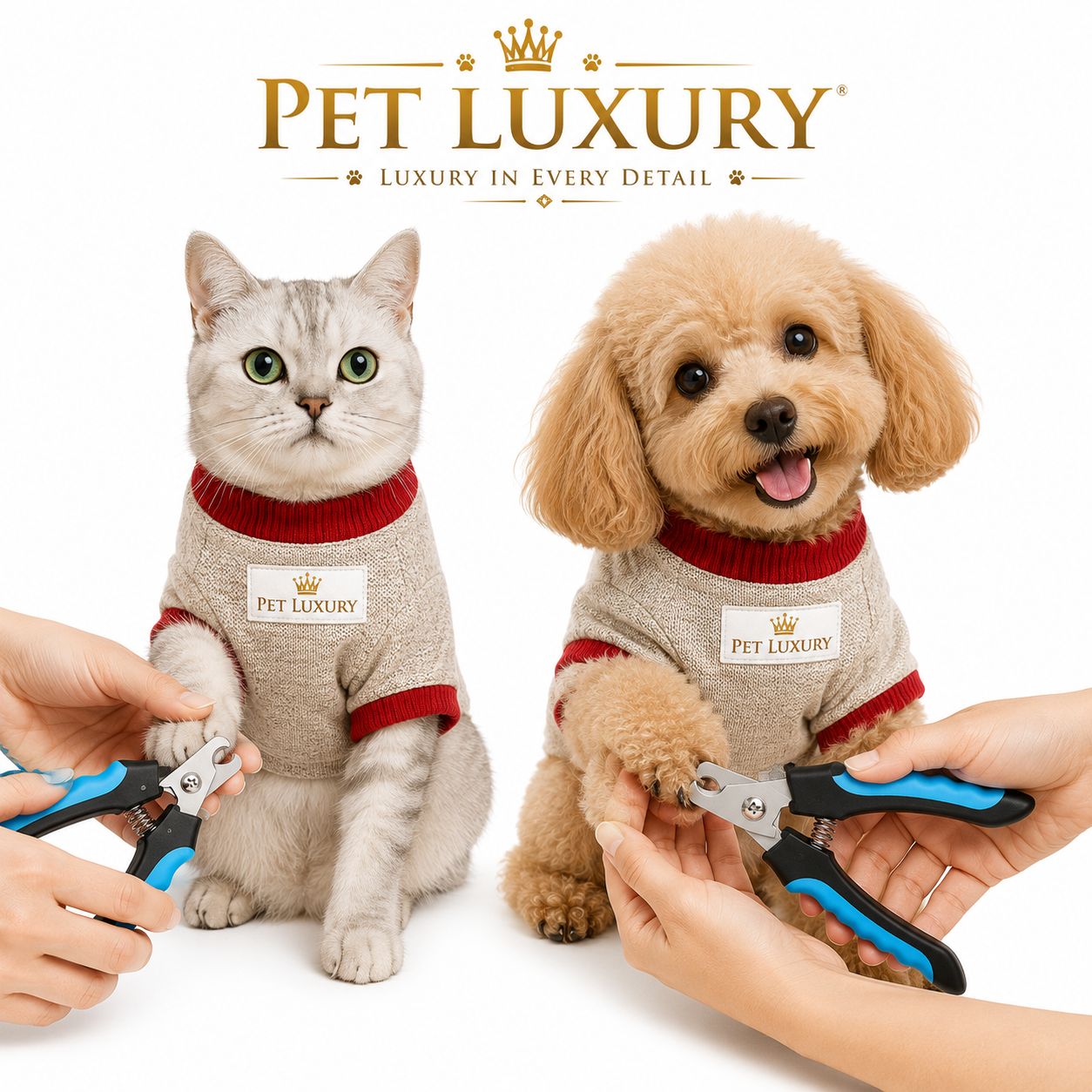Pet Luxury LuxePaws Pet Nail Clippers with Safety Lock & Nail File, Professional Cat & Dog Nail Trimmer - Stainless Steel Clipper Pet Luxury LuxePaws Pet Nail Clippers with Safety Lock & Nail File, Professional Cat & Dog Nail Trimmer - Stainless Steel Clipper