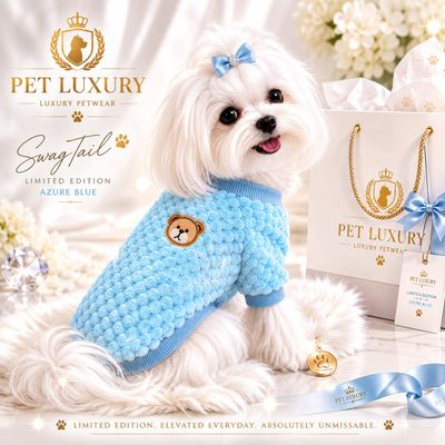 Pet Luxury SwagTail Dog & Cat Shirt Jersey – Limited Edition Azure Blue