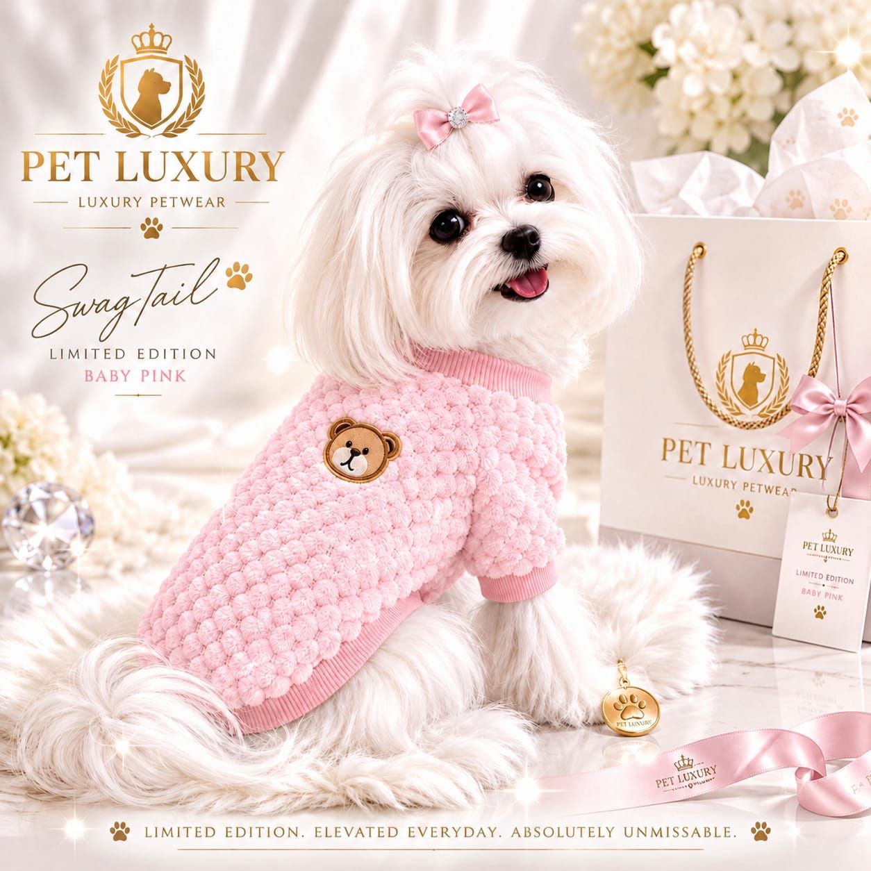 Pet Luxury SwagTail Dog & Cat Shirt Jersey – Limited Edition Azure Pink