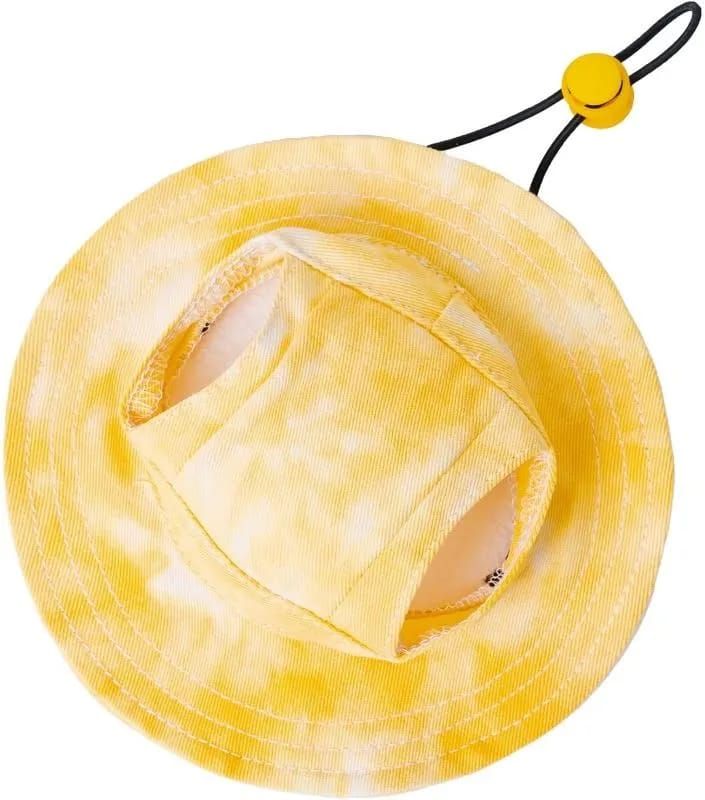 Pet Luxury Yellow Dog Or Cat Bucket Hat Cap